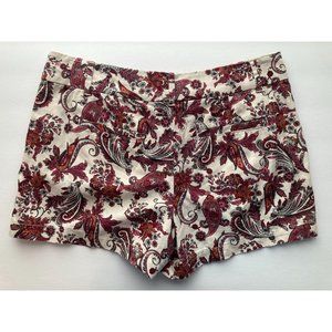 LOFT Floral Linen  Multicolor Chino Shorts Size 6